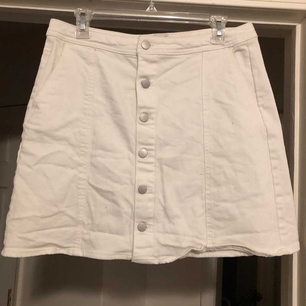 White Denim Skirt